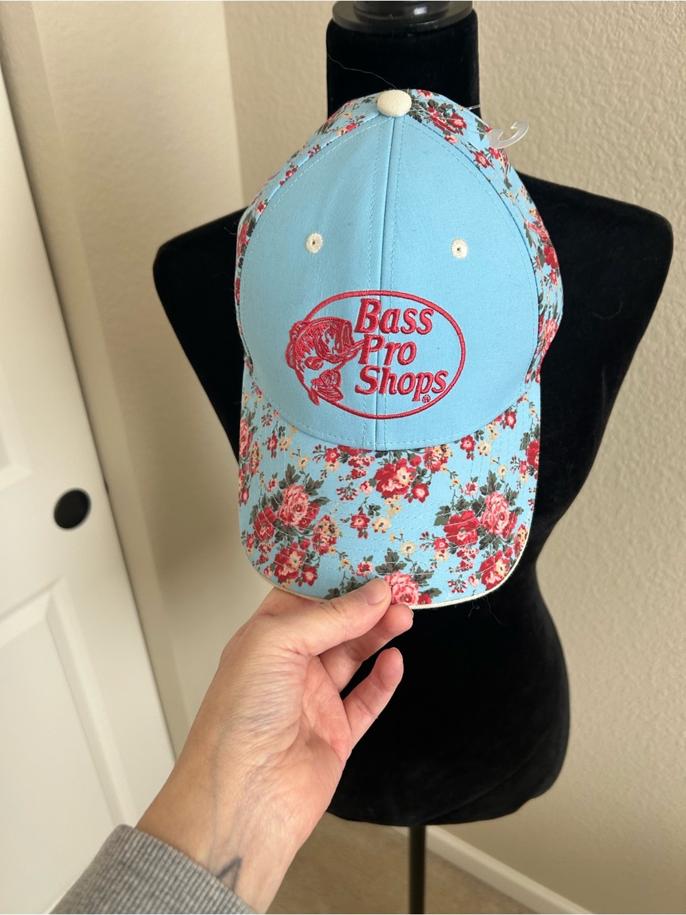 Bass Pro Shops Baby Blue Floral Logo Cap